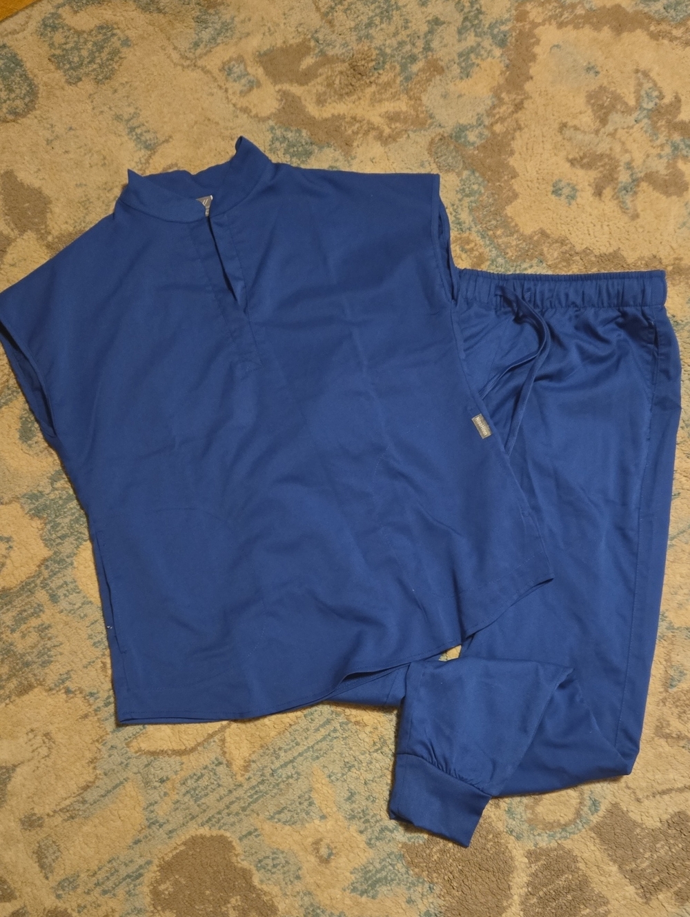 Womens Royal Blue Scrub Set